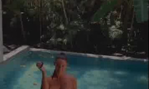 Lucia Javorcekova - Nude show in the pool